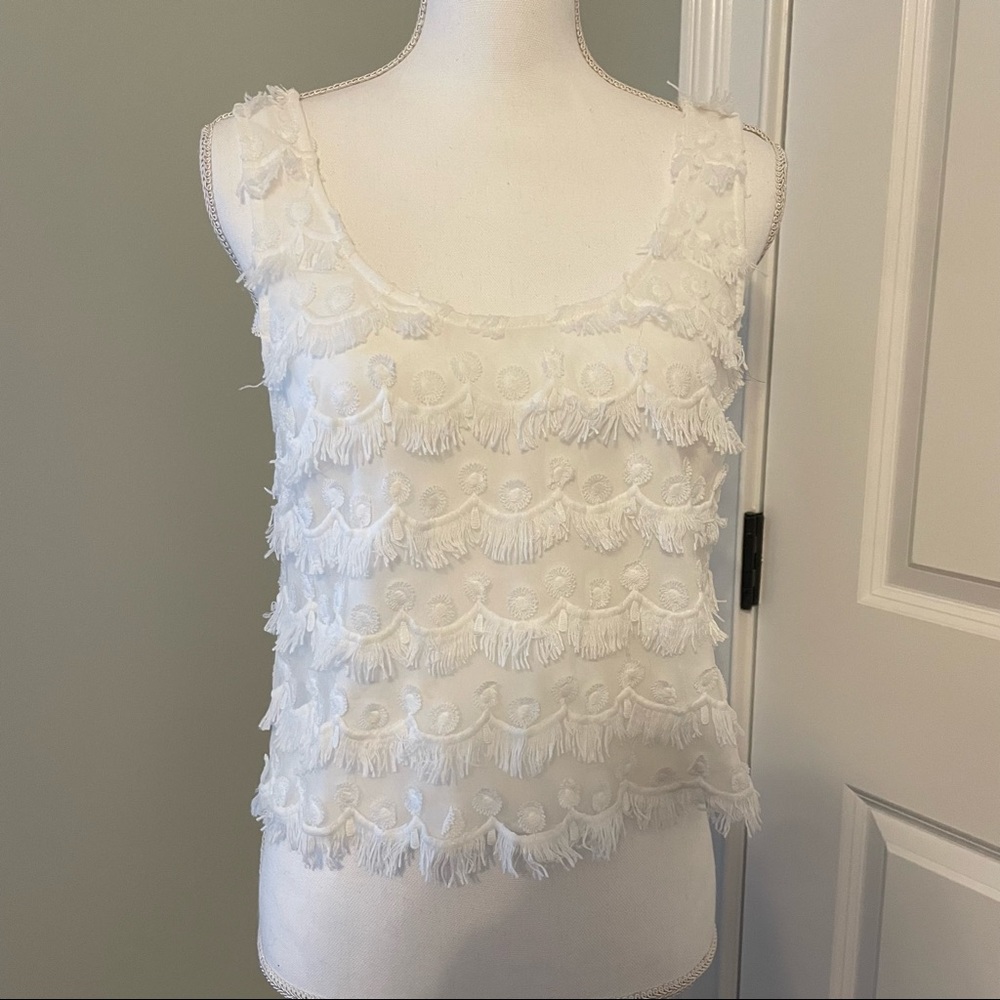 BB Dakota White Summer Tank Top Size Small
